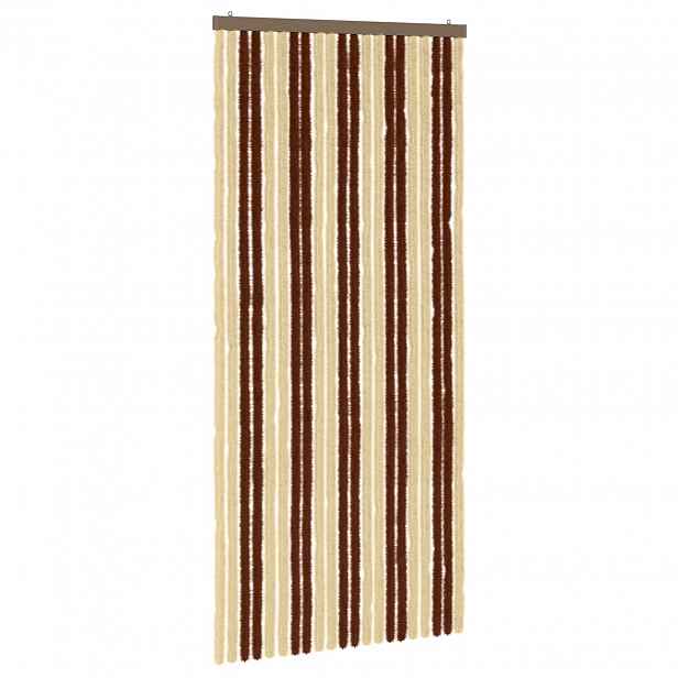 vidaXL Záclona proti hmyzu Chenille Hnědá a béžová 90 x 200 cm 100% PP