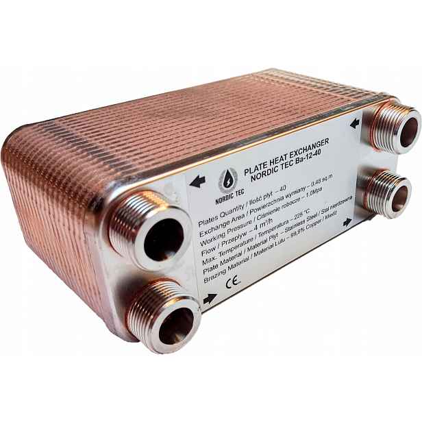 Výměník tepla Nordic Tec 3/4'' 40 desek 15-35 kW