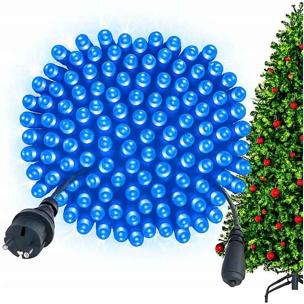 Vánoční Osvětlení Na Stromeček 1000 Led Modré Venkovní Flash IP44