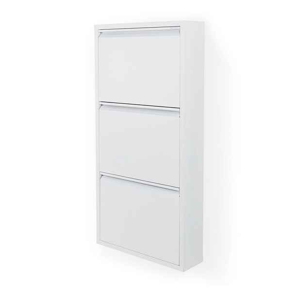 Bílý kovový výklopný botník 50x103x15 cm Billy – Spinder Design