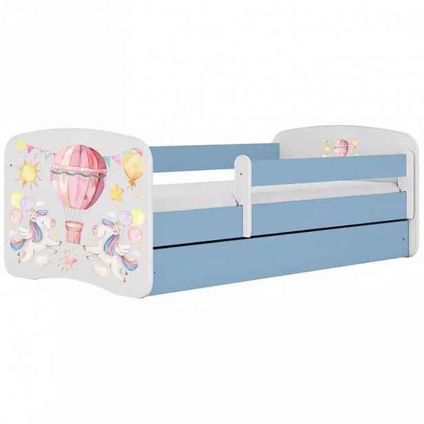 Dětská postel Babydreams+SZ+M modrá 80x180 Balónek