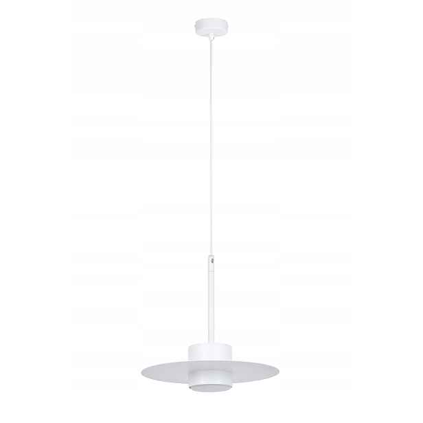 Závěsná lampa minimalistická bílá kulatá 25 cm do kuchyně jídelny Sigma