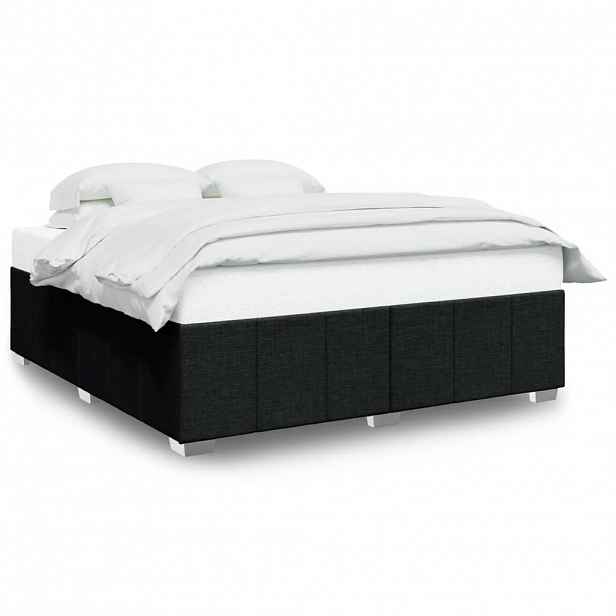 vidaXL Rám postele bez matrace černý 200 x 200 cm textil