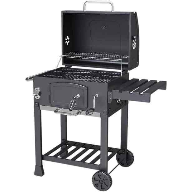 Avenberg Multifunkční BBQ gril Genius + litinový rošt + tál + pizza kámen, 70 x 103 x 105 cm