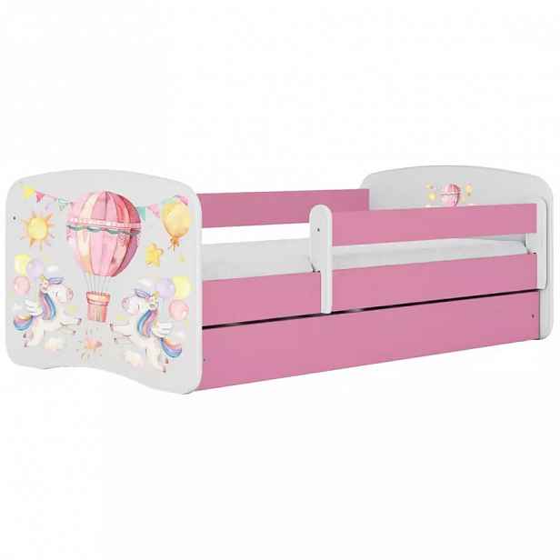 Dětská postel Babydreams+SZ+M růžová 80x180 Balónek