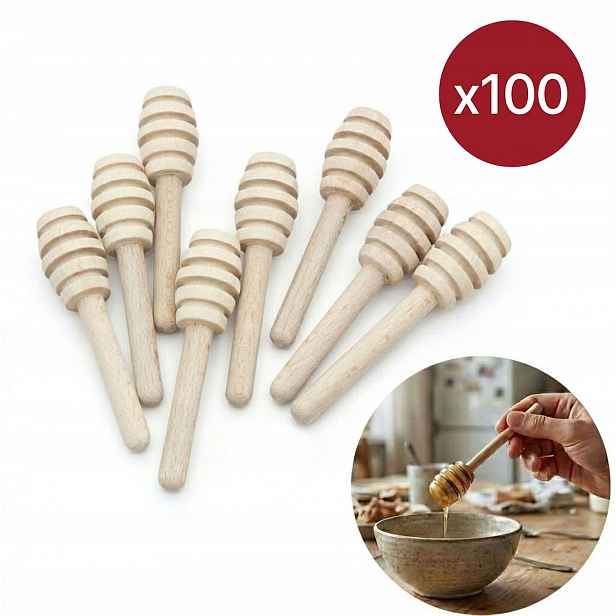 Dřevěná lžíce na med 100 kusů medovník naběračka G10 cm