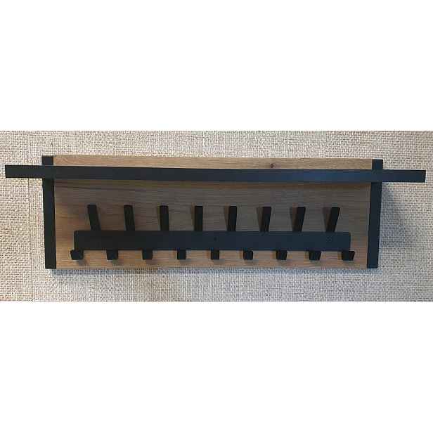 Nástěnný věšák Aga 60 cm s policí dub Opcje – spousta místa k zavěšení