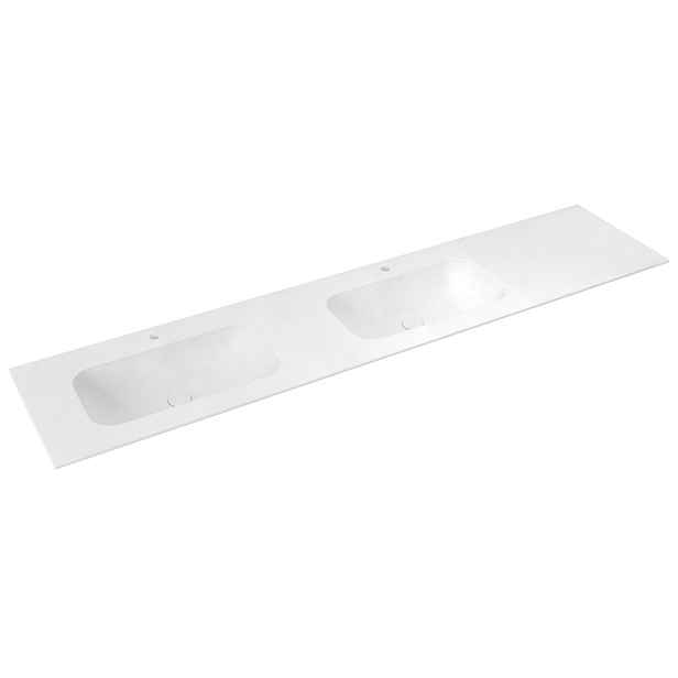 Sapho ARUBA dvojumyvadlo, Rockstone, 240x51,5cm, levé, bílá mat