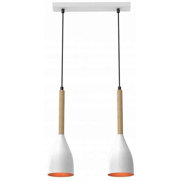 Závěsná lampa Muza Bílá Hnědá, teplá klasika pro útulné interiéry