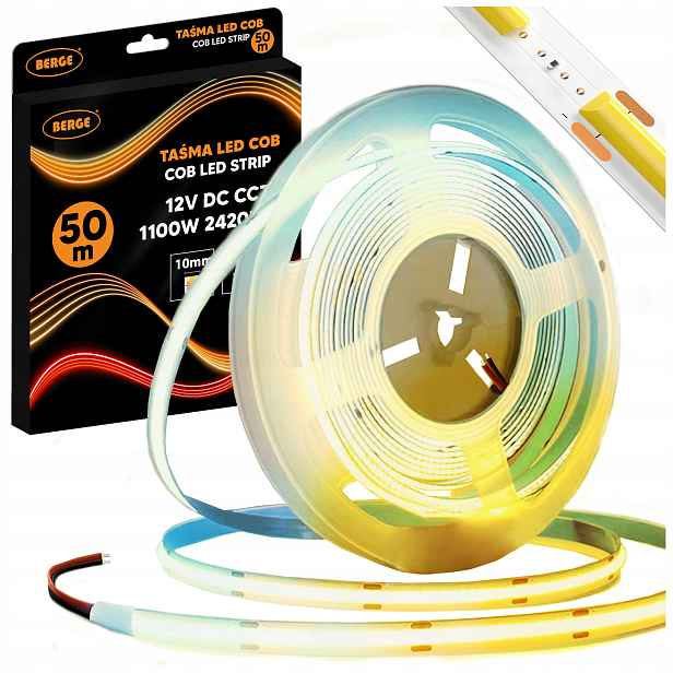 Led pásek Cob Neon 24V 50 m Velká role Cct 608D Teplá Neutrální Studená 22W/m