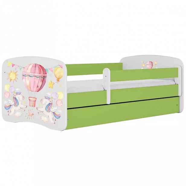 Dětská postel Babydreams+SZ+M zelená 80x180 Balónek