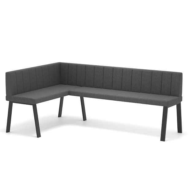Idohome ROHOVÁ LAVICE MONO Y levá tkanina prošívaná, 128/168 cm, tmavě šedá