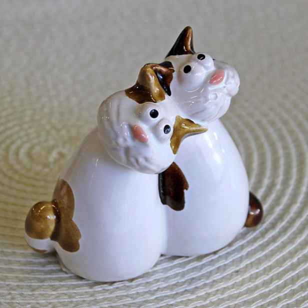 Kočka dvojice keramika 8,5cm