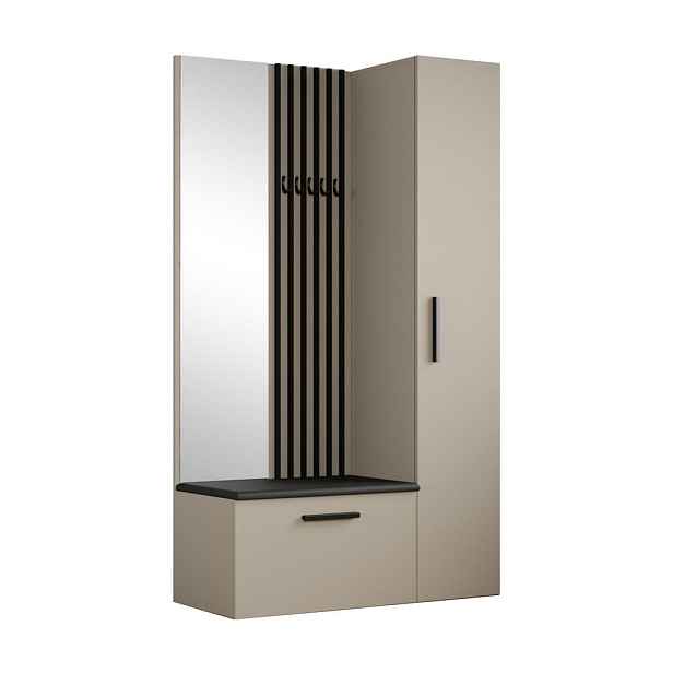 MASSENO MODERNÍ PŘEDSÍŇOVÁ SESTAVA MODULO, 120,6/204/40 cm, kašmírová