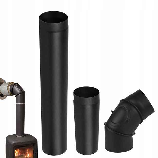 Sada 2x trubka nastavitelné koleno 90 Přípojka Fi 120 mm Pro Krbová Kamna