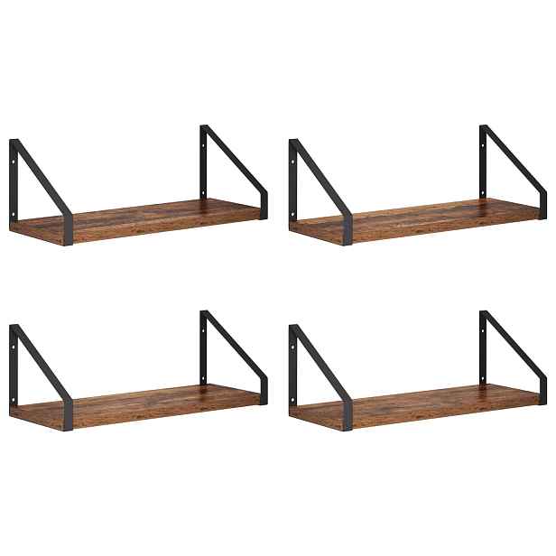 vidaXL Nástěnné poličky 4 ks Staré dřevo 40 x 16 x 15,5 cm