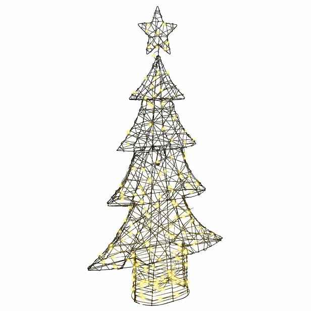 vidaXL Vánoční stromeček 160 LED Teplá bílá 150 cm Ratan