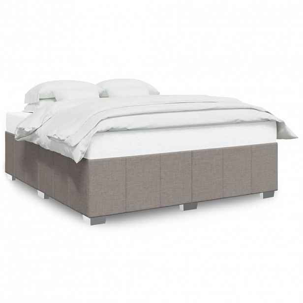 vidaXL Rám postele bez matrace taupe 200 x 200 cm textil