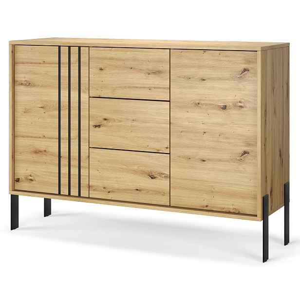 ADRK Komoda Nexa 120 cm černá/dub Artisan
