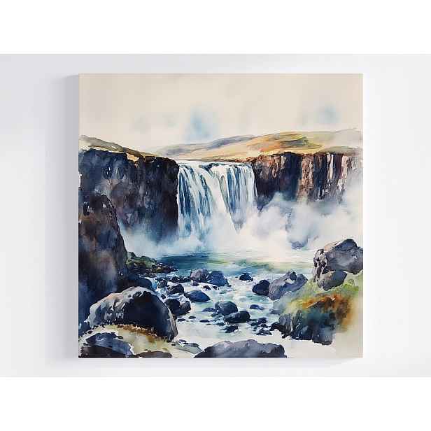 Obraz Na Plátně Canvas Krajina Příroda Skály Řeka Vodopád 50x50
