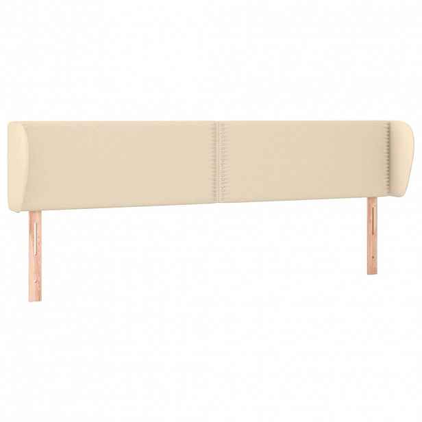 vidaXL Čelo postele typu ušák krémové 183x23x78/88 cm textil