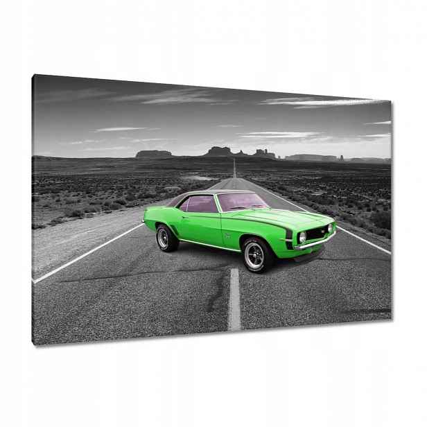 Obrazy 120x80 Zelené auto Dálnice