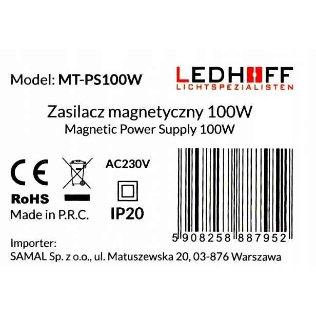 Napájecí zdroj pro magnetický kolejnicový kabel MT-PS100W