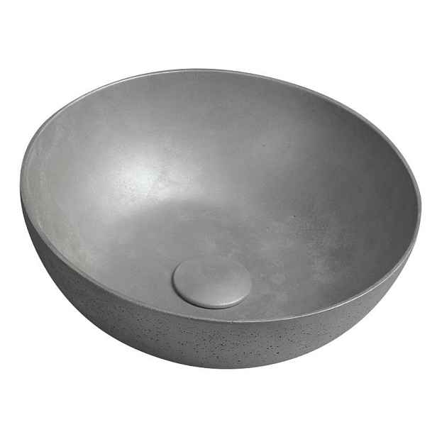 Sapho FORMIGO betonové umyvadlo na desku, O 39cm, stříbrná mat