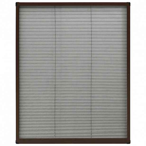 vidaXL Plisovaná okenní síť proti hmyzu hliník hnědá 60 x 80 cm
