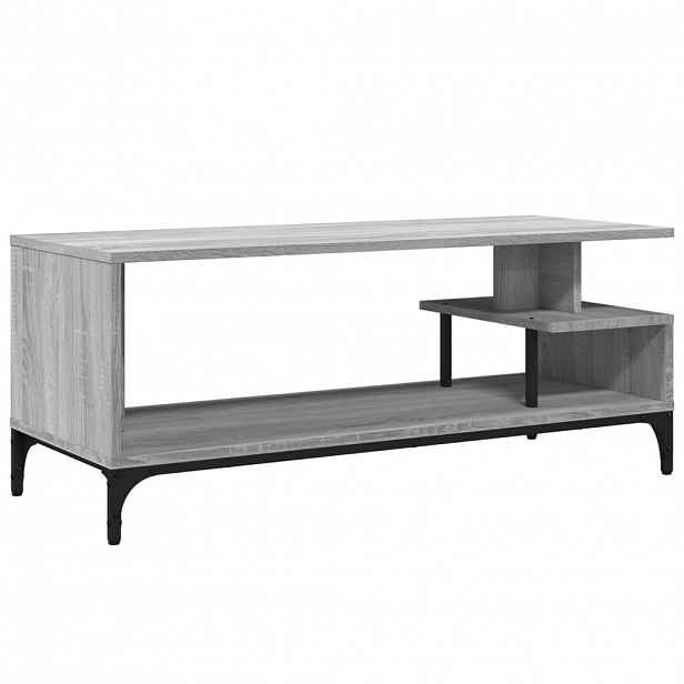 vidaXL TV stolek šedý sonoma 102 x 40 x 41 cm kompozitní dřevo a ocel