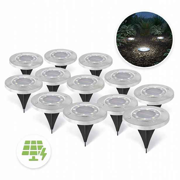 12 x Solární lampy pro zahradní Led lampy Zapichovací disky