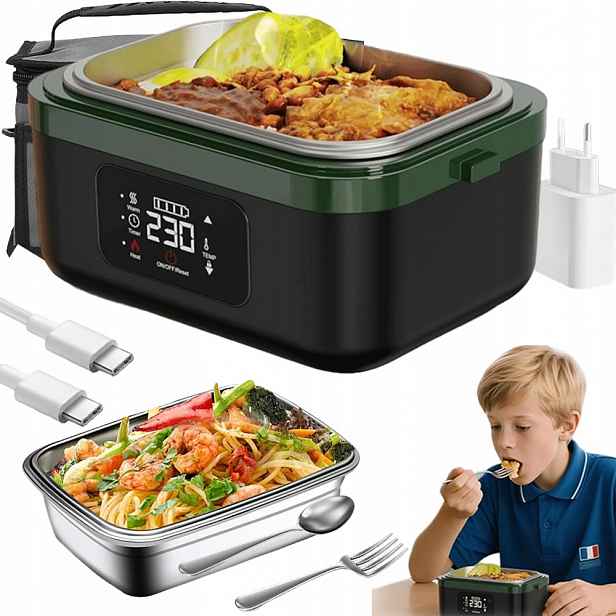 Elektrický obědový box Termoska Obědový kontejner do auta pro školní kancelář
