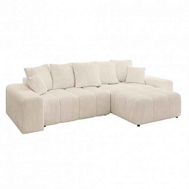 ALTDECOR ROHOVÁ SEDACÍ SOUPRAVA s otomanem vpravo ENIL-L 297x189x68 béžový manšestr