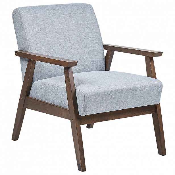 Beliani KŘESLO světle šedé/tmavě hnědé Retro-Design Asnes