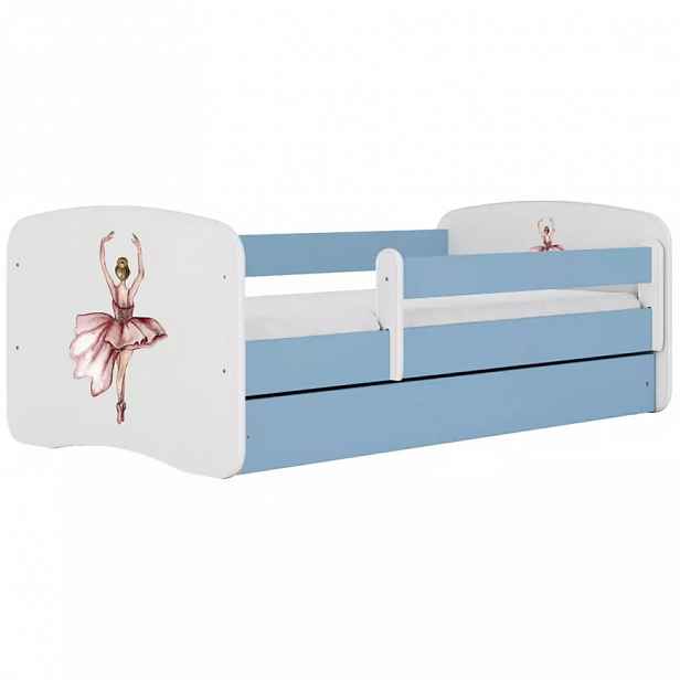 Dětská postel Babydreams+SZ+M modrá 70x140 Balerína