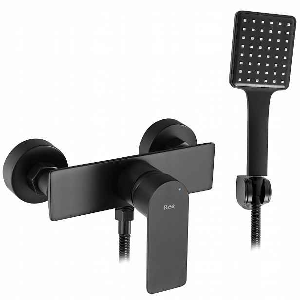 Nástěnná Sprchová Baterie S Sprchovou Hlavicí Do Koupelny Černá Urban Black Mat