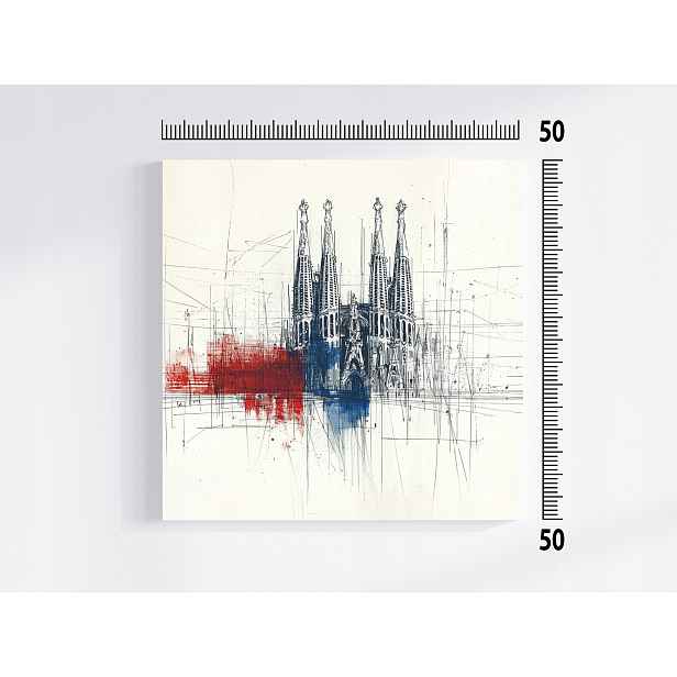 Obraz Na Plátně Canvas Barcelona Sagrada Familia Katedrála Skica 50x50