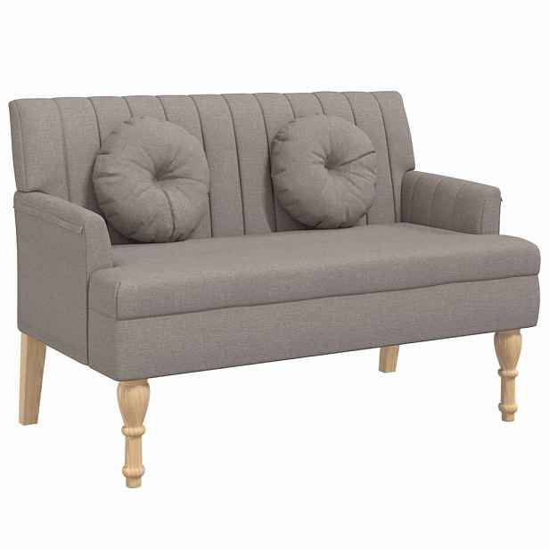 vidaXL Lavice s polštáři taupe 113 x 64,5 x 75,5 cm textil