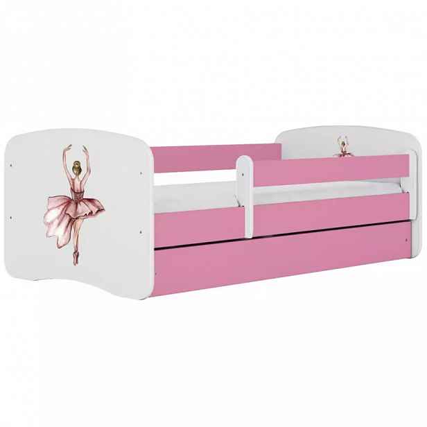 Dětská postel Babydreams+SZ+M růžová 70x140 Balerína