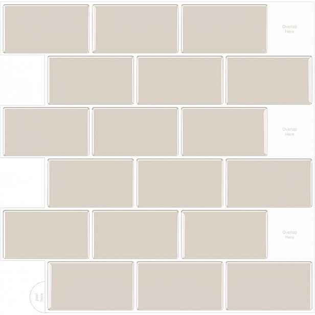 samolepky na kuchyňské dlaždice samolepící 30,5x30,5 cm 10 Ks béžové