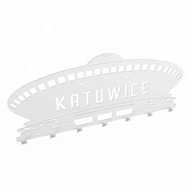 Velký kovový šatní ramínko na oblečení klíče loft Katowice Spodek bílý