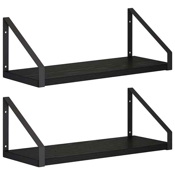 vidaXL Nástěnné poličky 2 ks Černý dub 40 x 16 x 15,5 cm