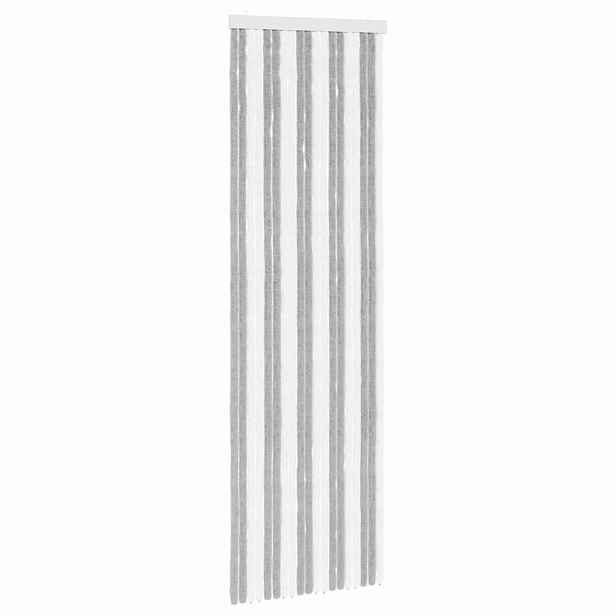vidaXL Záclona proti hmyzu Chenille Šedá a bílá 56 x 185 cm 100% PP