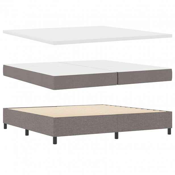 vidaXL Postel s boxspringem s LED pásky Taupe 200 x 200 cm textil