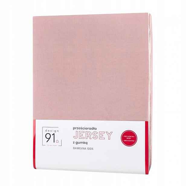 Prostěradlo jersey s gumičkou 240 x 220, světle růžové, na vysokou matrace, 30 cm
