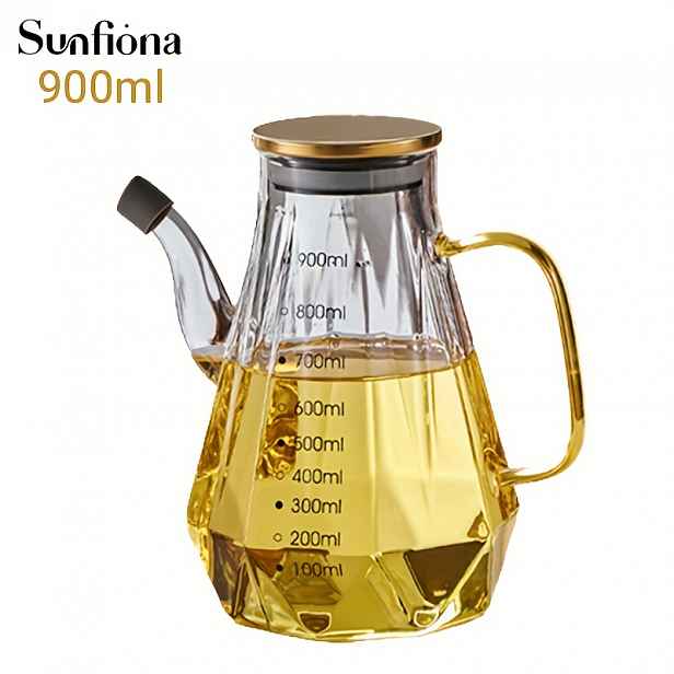 TEMU Sunfiona 1ks Série Odkapávač na olej - 500ml/700ml/900ml Křišťálové sklo, Úhlový ovládací výpust a pohodlná rukojeť (Skvělý pro kuchyňské oleje)