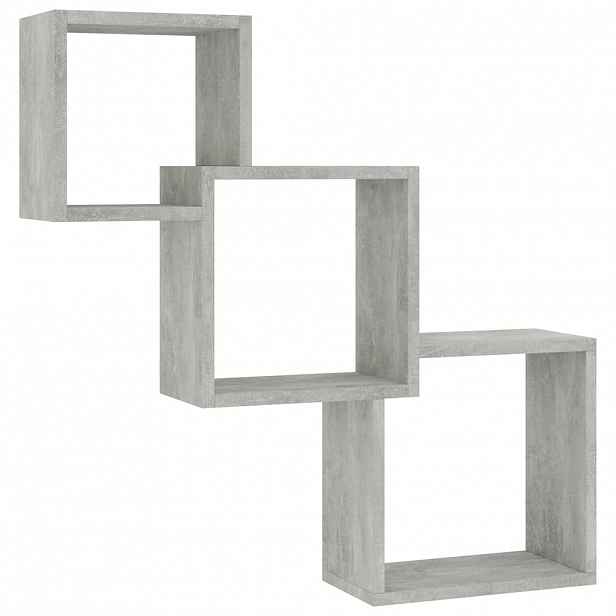 vidaXL Nástěnné police kostky betonově šedé 68x15x68 cm