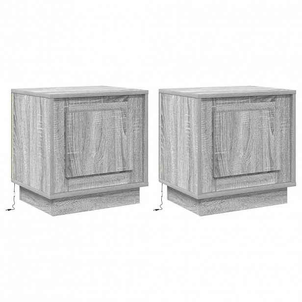 vidaXL Noční skříňka 2 ks Šedá 44 x 34,5 x 45 cm Kompozitní dřevo