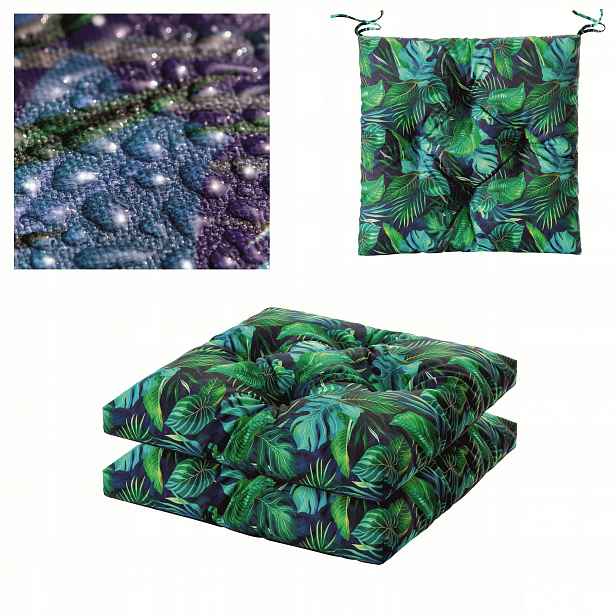 Polštáře na zahradní židle 45 x 45 cm Set 2 Ks Vodotěsné, vázané
