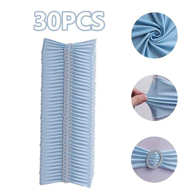 TEMU 30 ks, Pásky na potahy židlí, Elastické dekorativní pásky, Dekorace na potahy židlí, Elegantní mašle, Není třeba vázat, Vhodné pro hotelové